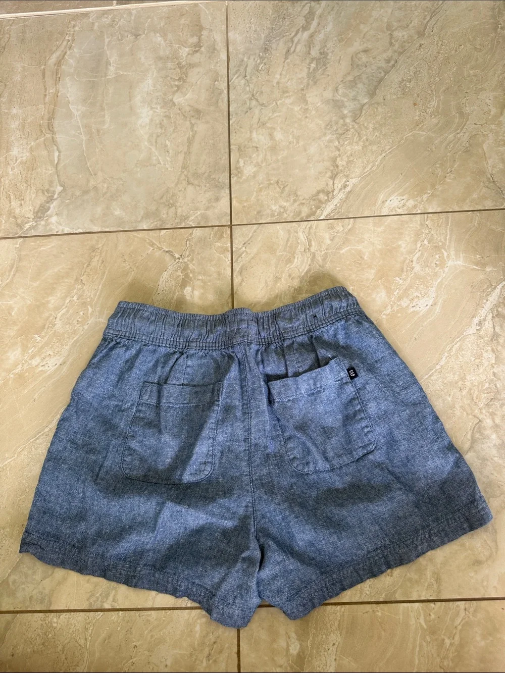 GAP Men's Chambray Drawstring Athletic Shorts - Blue